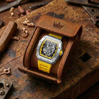 Herren Steampunk Skeleton Uhr