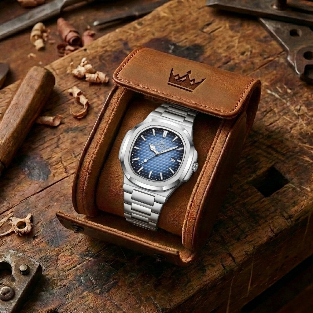 Herren Luxury Square-Round Uhr