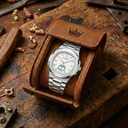 Herren Wasserdicht Leder & Stahl Quartz Uhr