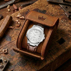 Herren Wasserdicht Leder & Stahl Quartz Uhr