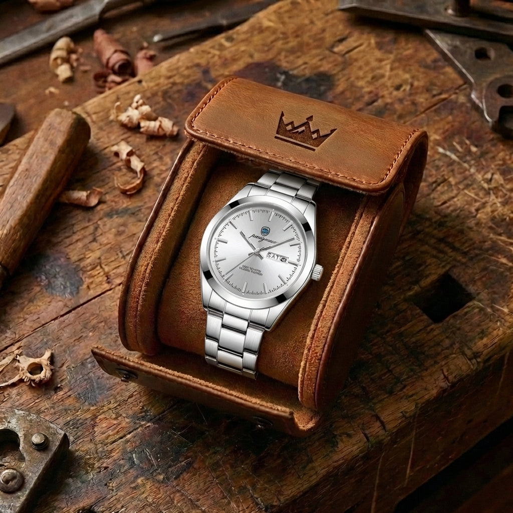 Herren Dual Kalender Luminous Quartz Uhr