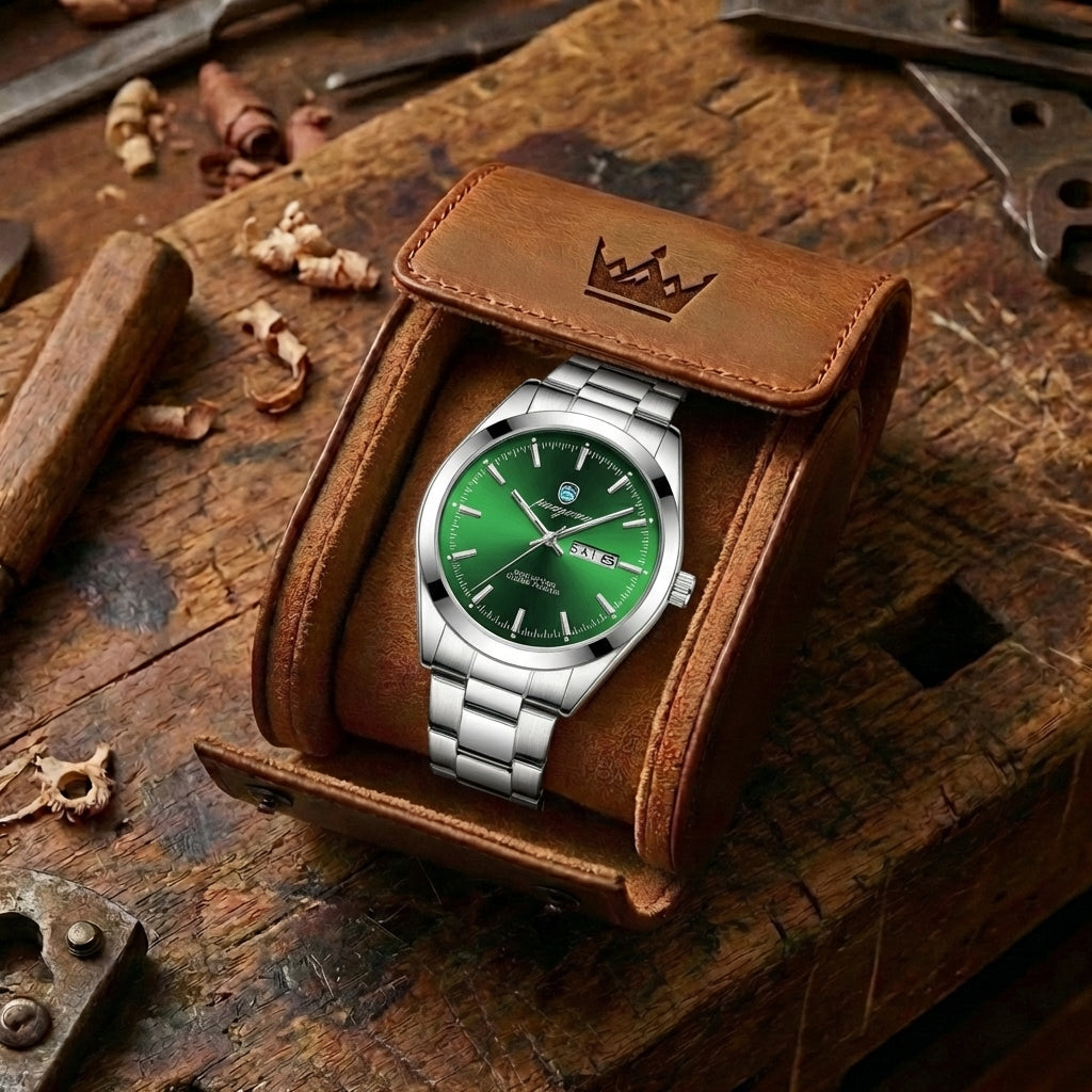 Herren Dual Kalender Luminous Quartz Uhr