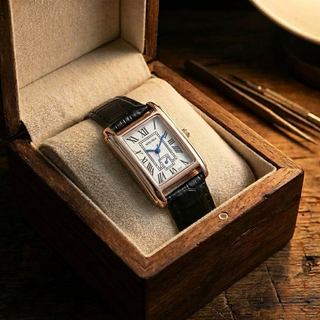 Damen Retro Casual Lederarmband Uhr