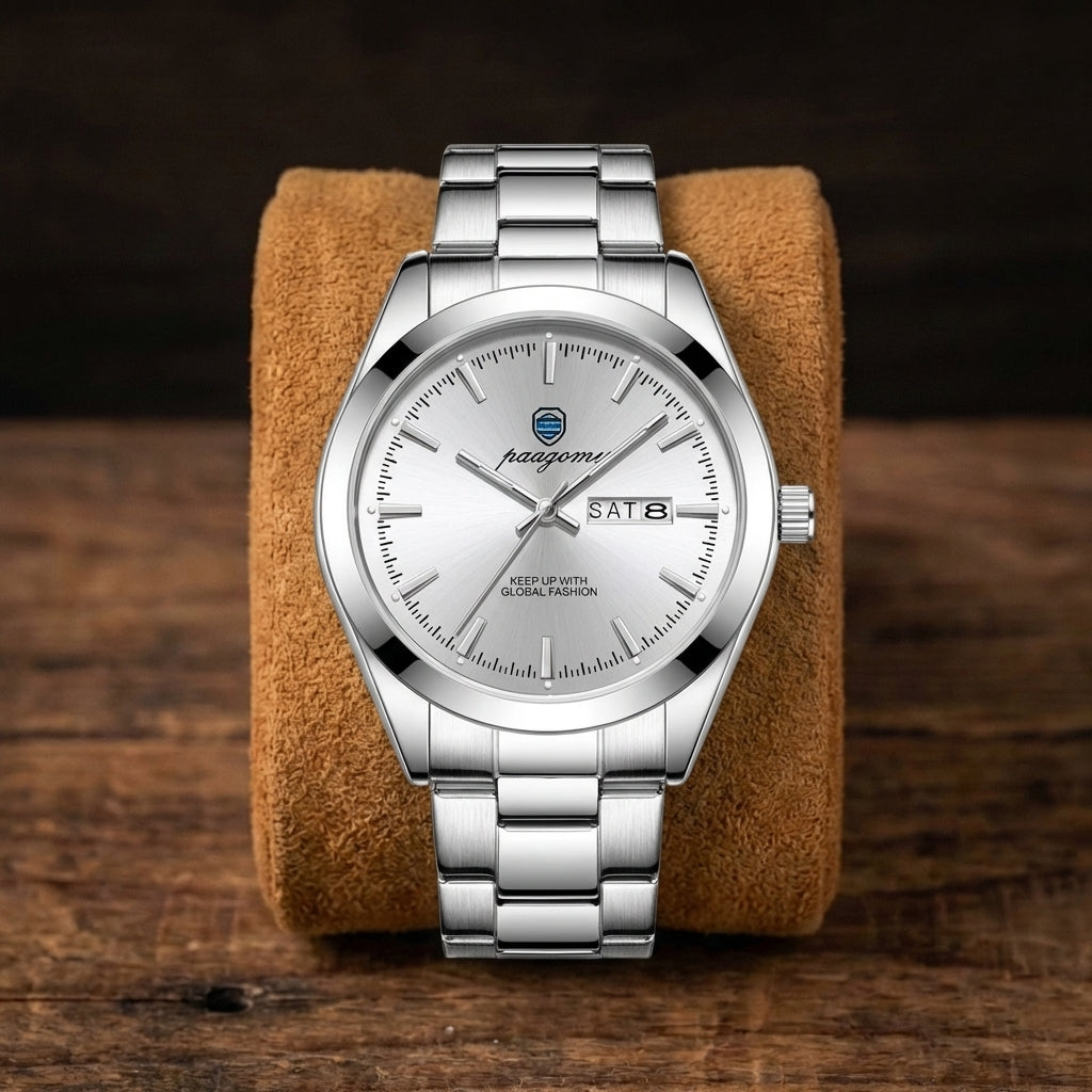 Herren Dual Kalender Luminous Quartz Uhr