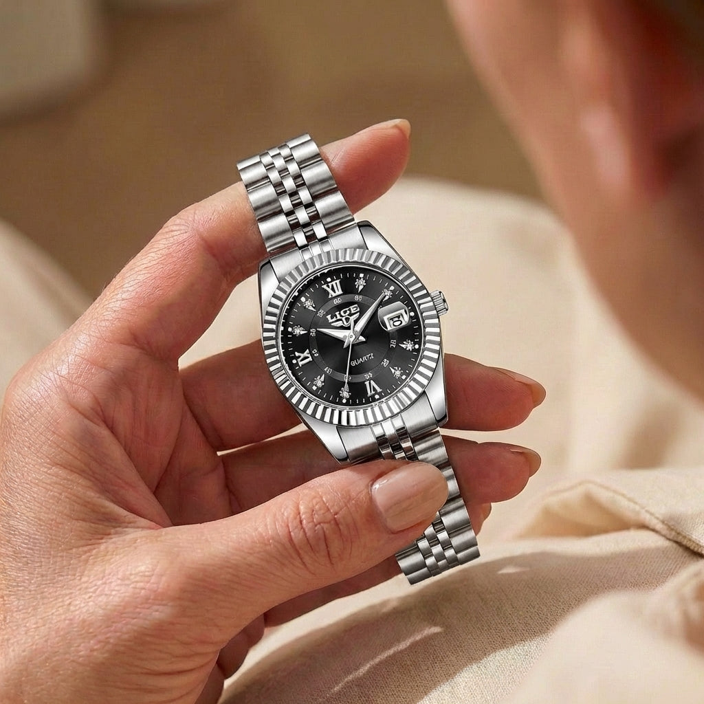 Damen Wasserdichte Freizeit Quarz Uhr