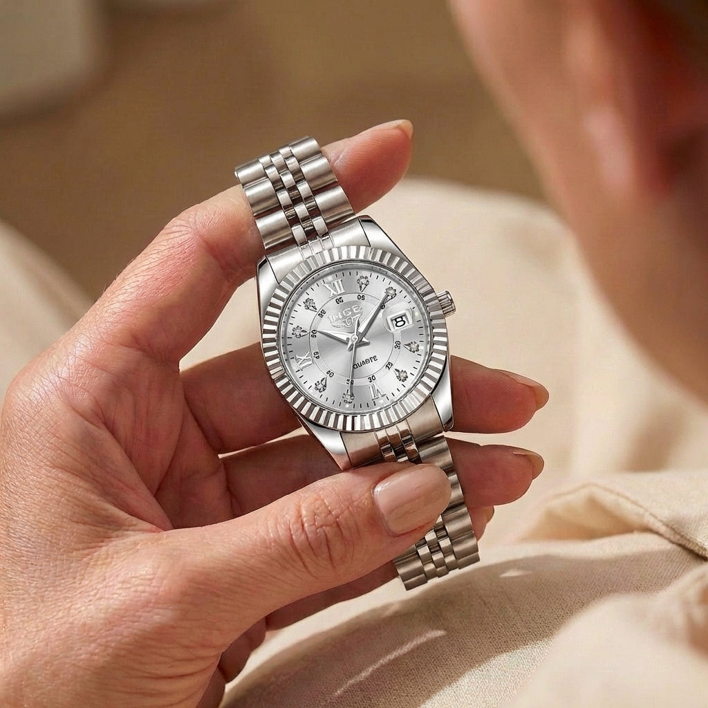Damen Wasserdichte Freizeit Quarz Uhr