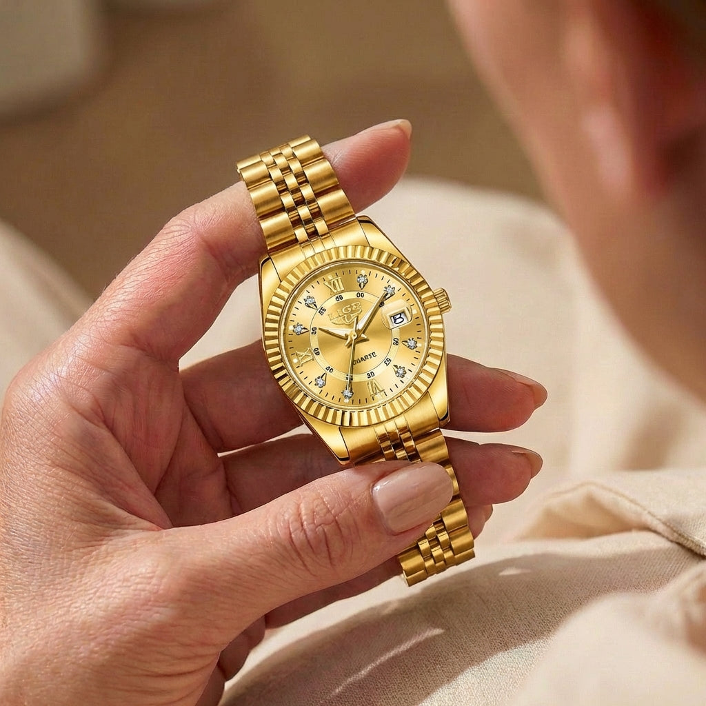 Damen Wasserdichte Freizeit Quarz Uhr