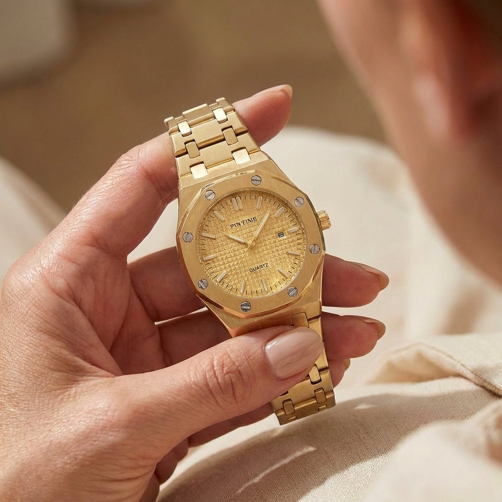 Damen Automatische Gold Kleid Uhr