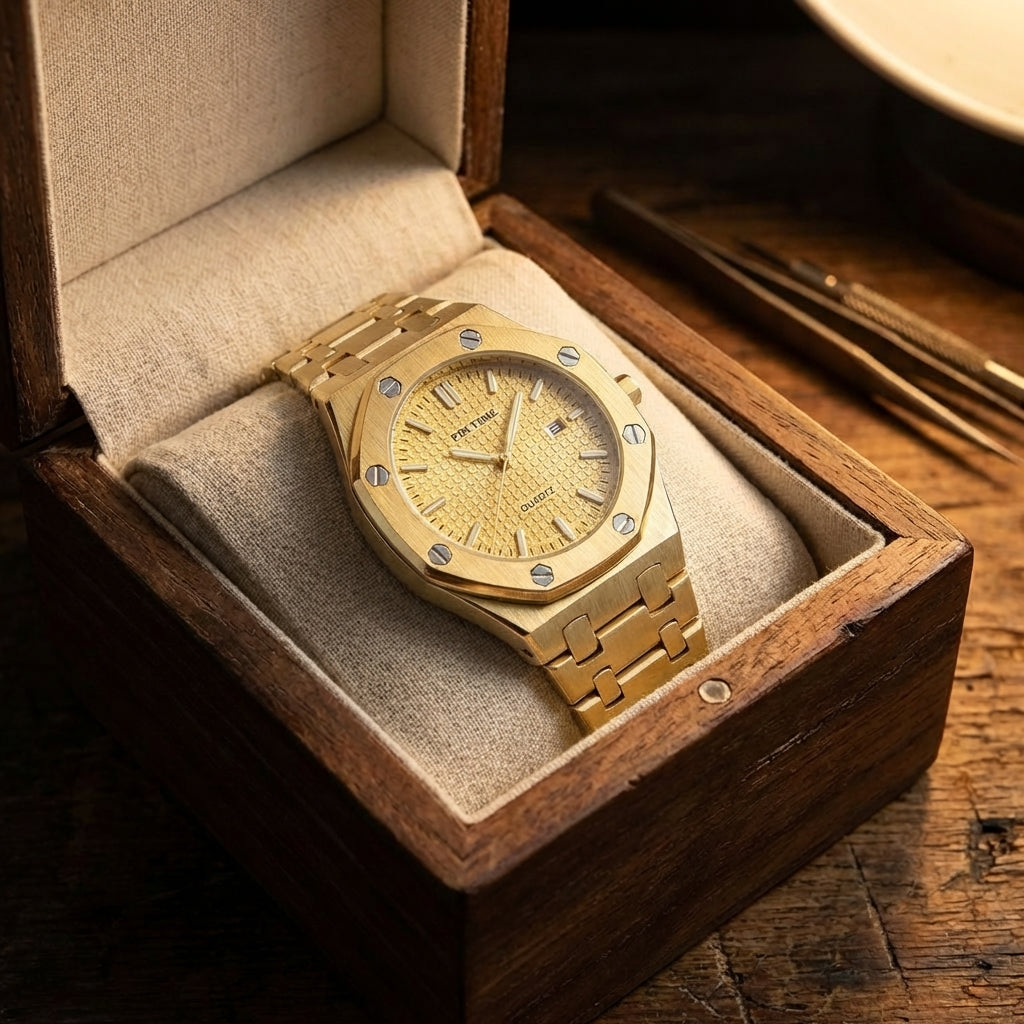 Damen Automatische Gold Kleid Uhr