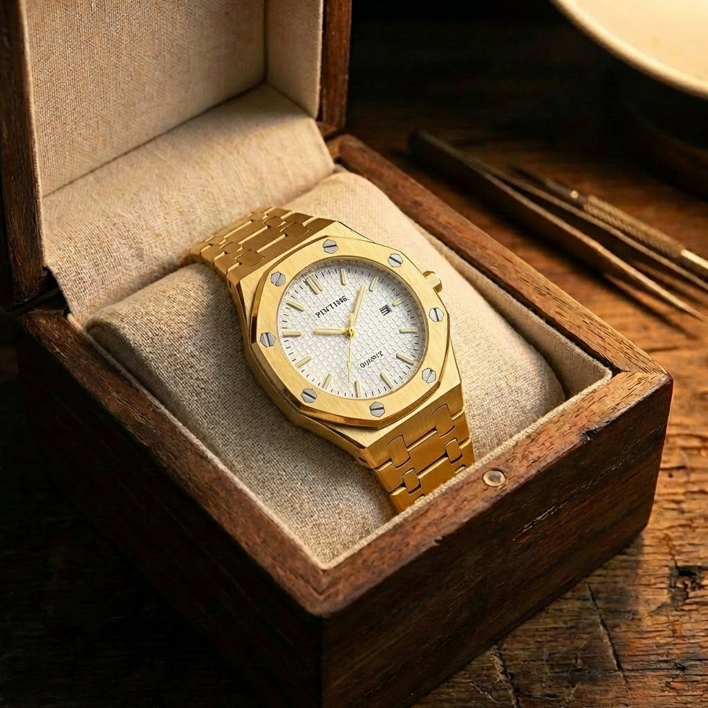 Damen Automatische Gold Kleid Uhr