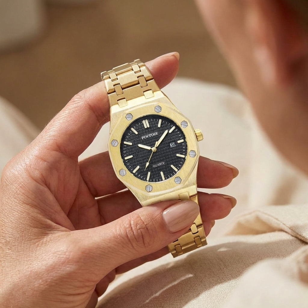 Damen Automatische Gold Kleid Uhr
