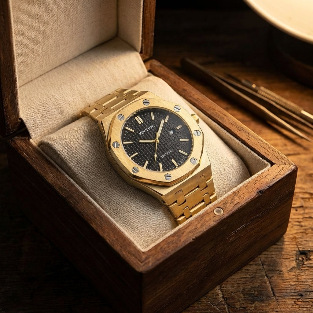 Damen Automatische Gold Kleid Uhr