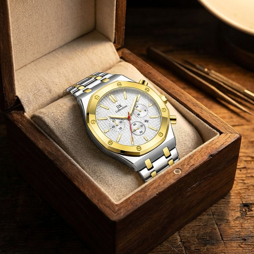 Damen Zierliche Goldfarbene Quarz Uhr