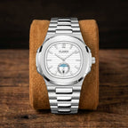 Herren Wasserdicht Leder & Stahl Quartz Uhr