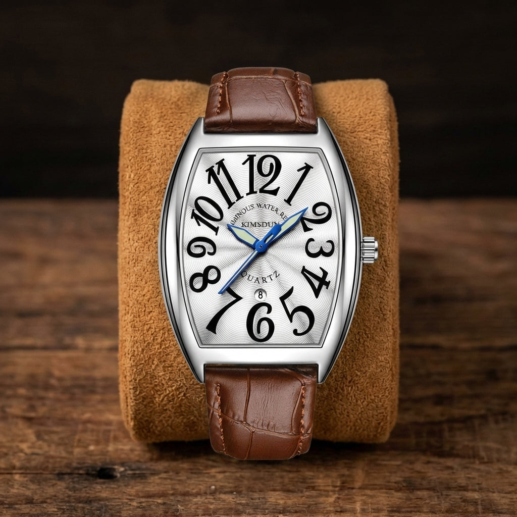 Herren Luminous Lederarmband Quartz Uhr