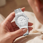 Damen Silber Automatische Quarz Uhr
