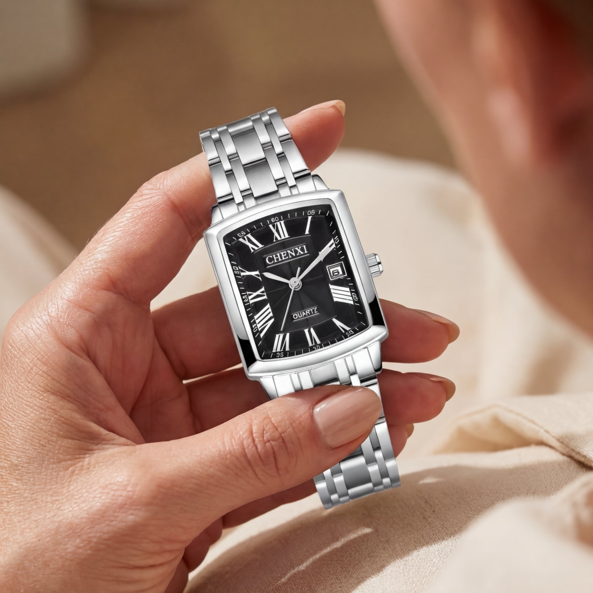 Damen Klassische Minimalistische Quarz Uhr