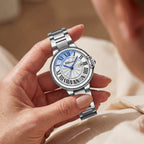 Damen Leuchtende Kalender Stahlgürtel Uhr