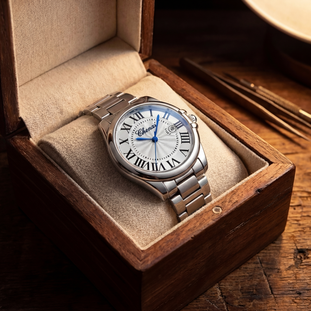 Damen Leuchtende Kalender Stahlgürtel Uhr