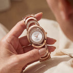 Damen Elegante Diamant Stahlband Uhr