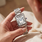 Damen Edelstahl Quadratisches Zifferblatt Uhr
