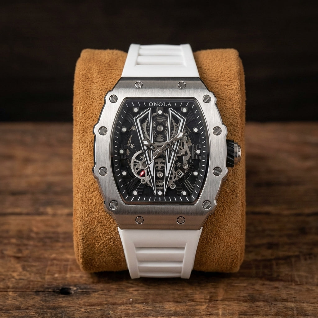 Herren Steampunk Skeleton Uhr