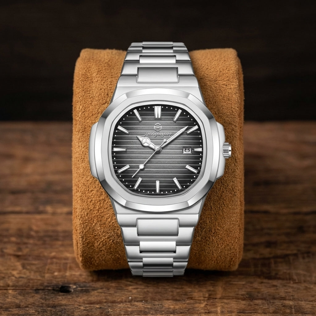 Herren Luxury Square-Round Uhr
