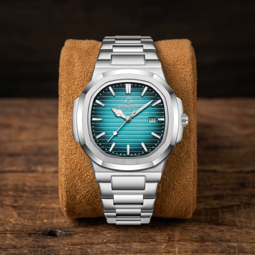 Herren Luxury Square-Round Uhr