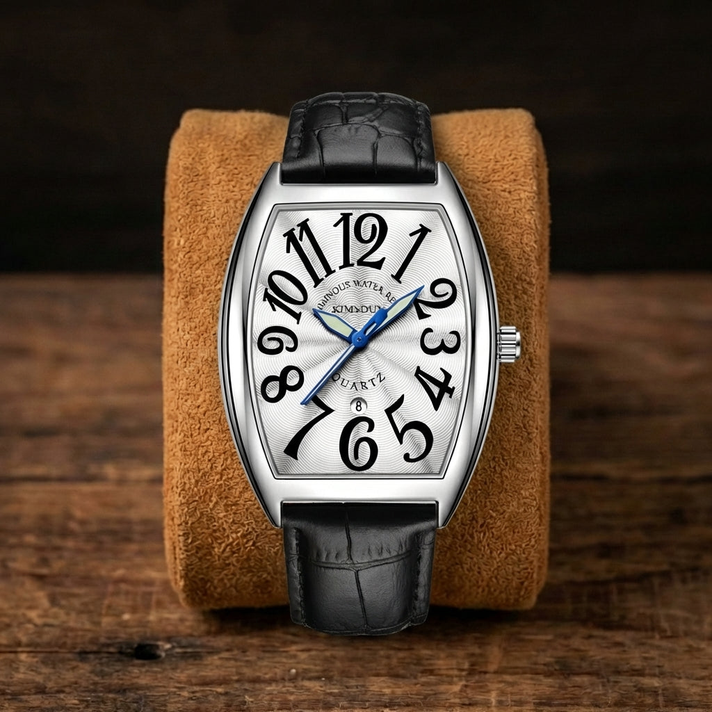 Herren Luminous Lederarmband Quartz Uhr