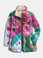 Amaya - Vintage Floral Print Quilted Jacket
