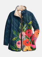 Amaya - Vintage Floral Print Quilted Jacket