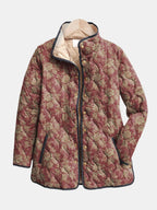 Amaya - Vintage Floral Print Quilted Jacket